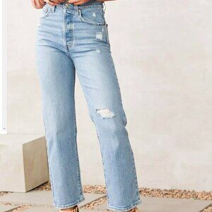 Levi’s Premium Ribcage Straight Ankle Blue Jeans Size 26